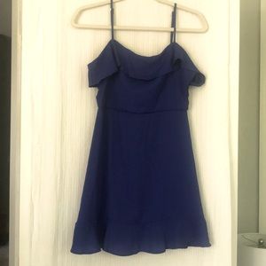 Dark blue ruffled dress